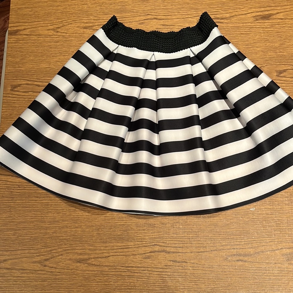 Aqua A-line Striped Mini Skirt
